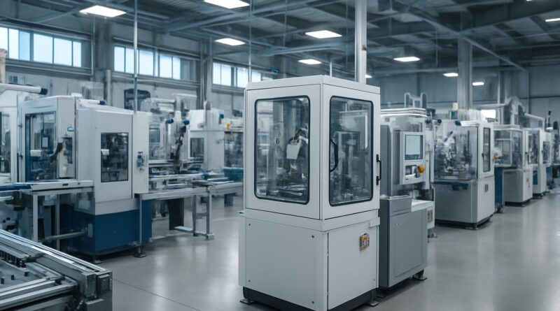 wide shot of a manufacturing facility with machinery and equipment